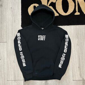 2015 Justin Bieber Purpose World Tour Staff Men's Black Hoodie - Size Medium